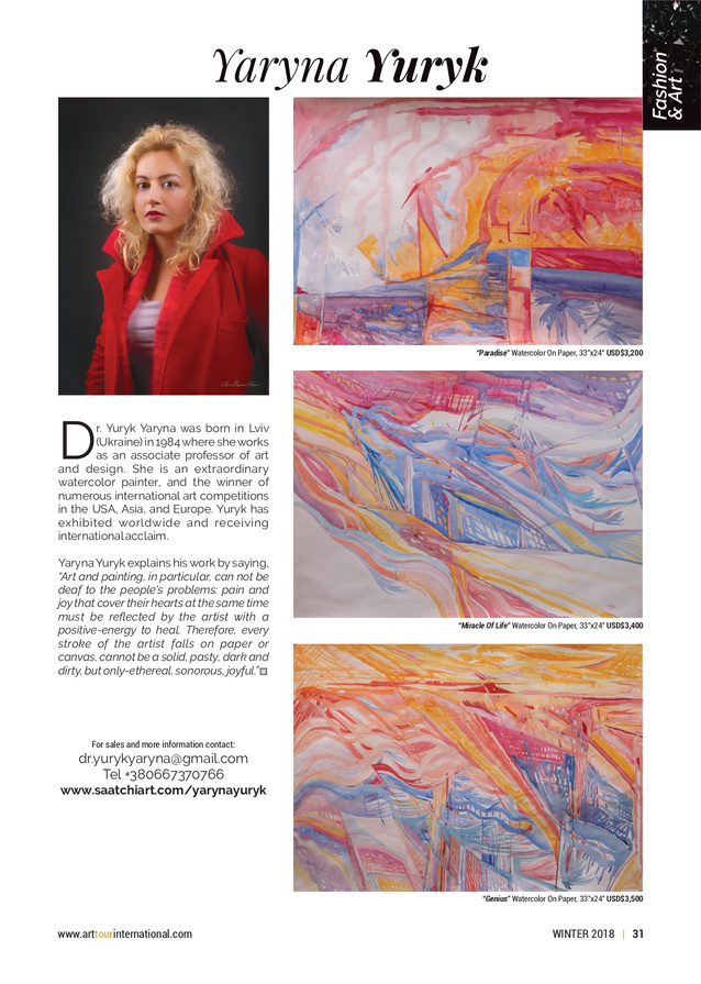 an article about the artist Yaryna Yuryk, Miami Art week